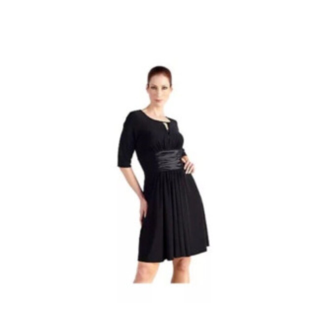 M by Marc Bouwer Matte Jersey Dress With Charmeuse Inset NWOT Size L
